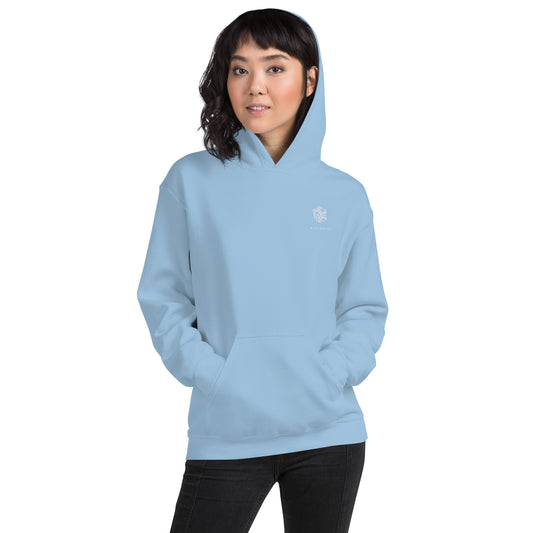 Baby Blue and White Logo Unisex Hoodie