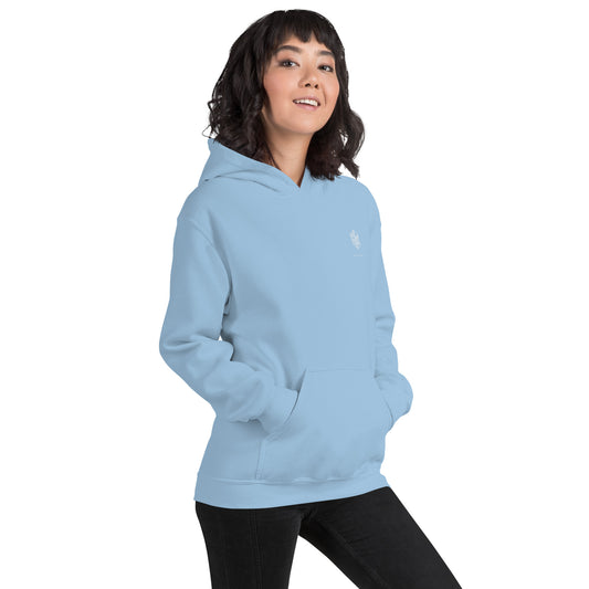 Baby Blue and White Logo Unisex Hoodie